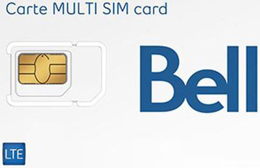 Bell Sim Card Mobility CANADA LTE Multi Sim Card - Nano Micro Standard 3 in 1 Combo Size