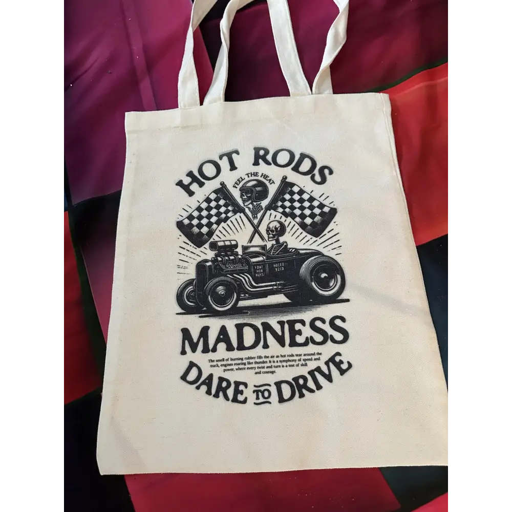 custom sublimation totes - dare to drive - totes
