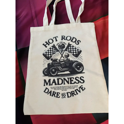 custom sublimation totes - dare to drive - totes