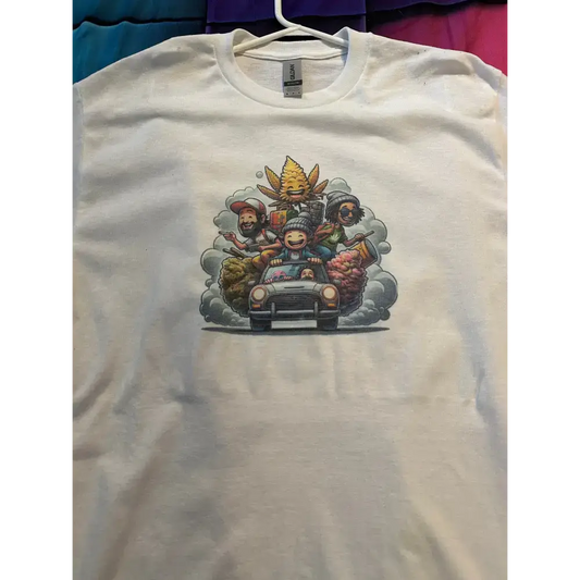 Sublimation shirts - white road trip size. med