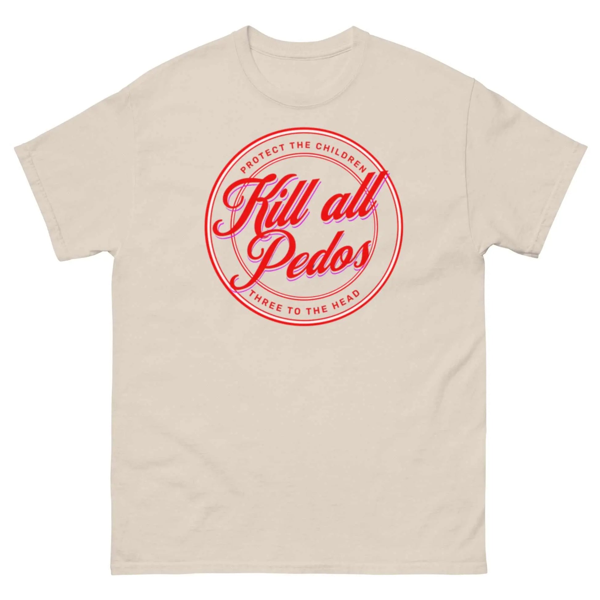 Unisex custom graphic tee with bold text design, 100% cotton, promotes structured streetwear look.