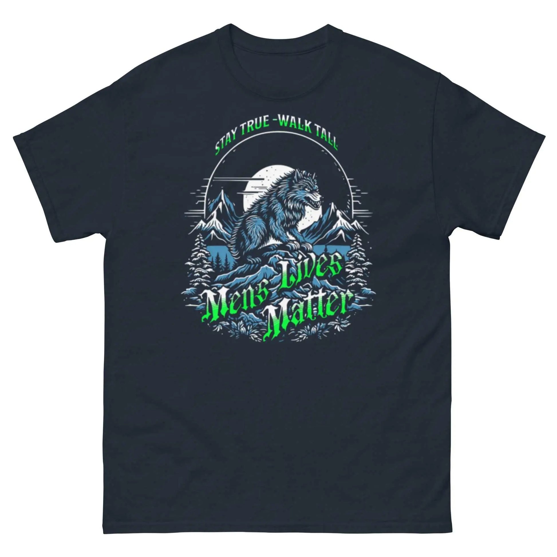 Bold stylish custom graphic tee with wolf design, 100% cotton unisex, perfect for streetwear.
