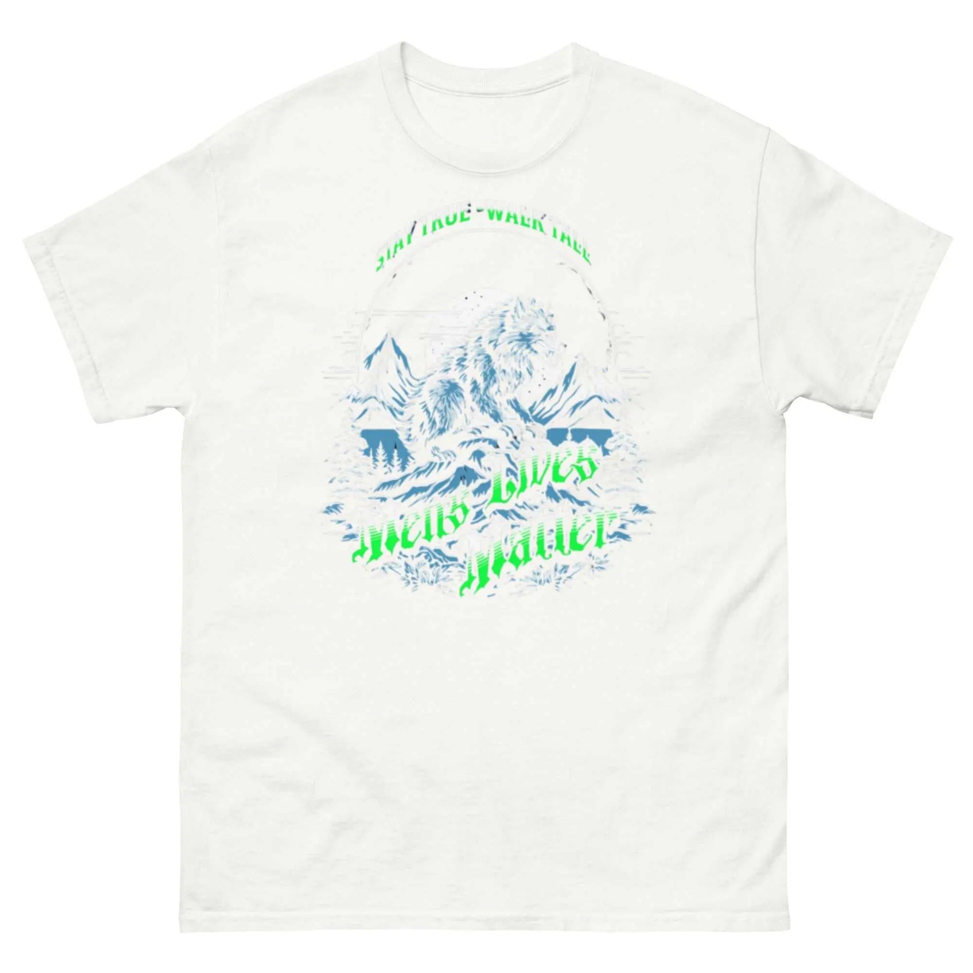 Bold stylish custom graphic tee featuring a wolf design on 100% cotton fabric.