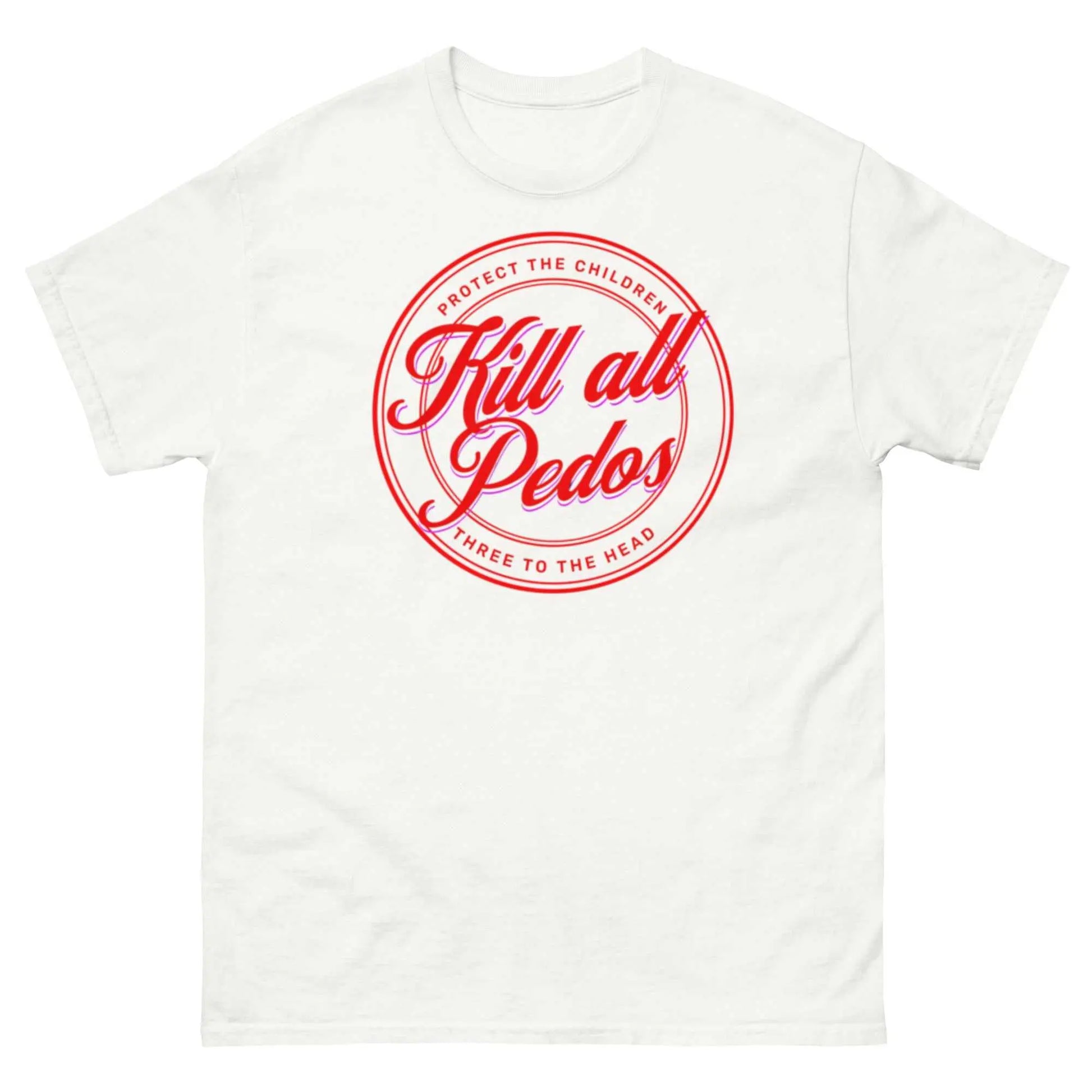 Custom graphic tee with "Protect Your Children" design, 100% cotton, unisex.